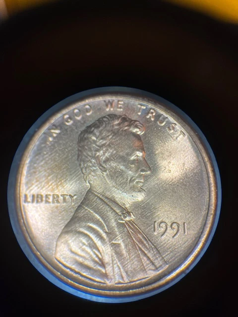 Lincoln-Cent-1991-Strike-Through--Reverse